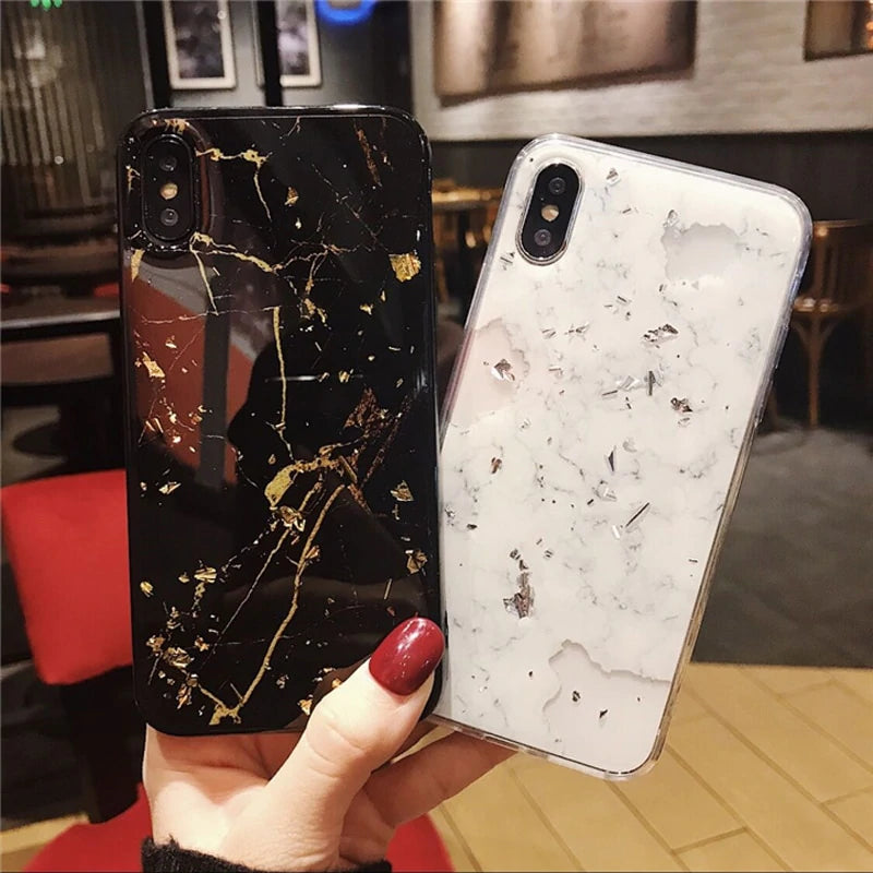 Glitter Foil Marble Series iPhone Cases