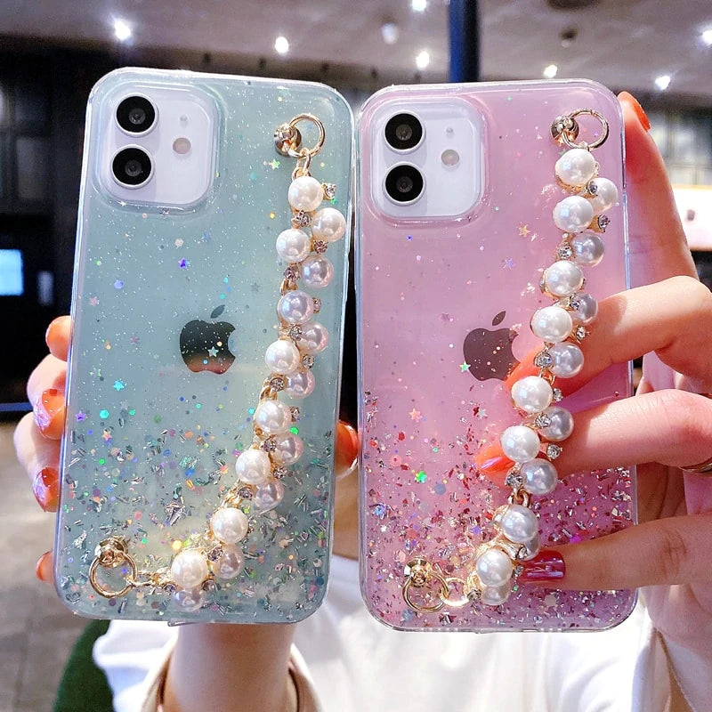 Glitter Pearl Bracelet Series iPhone Cases