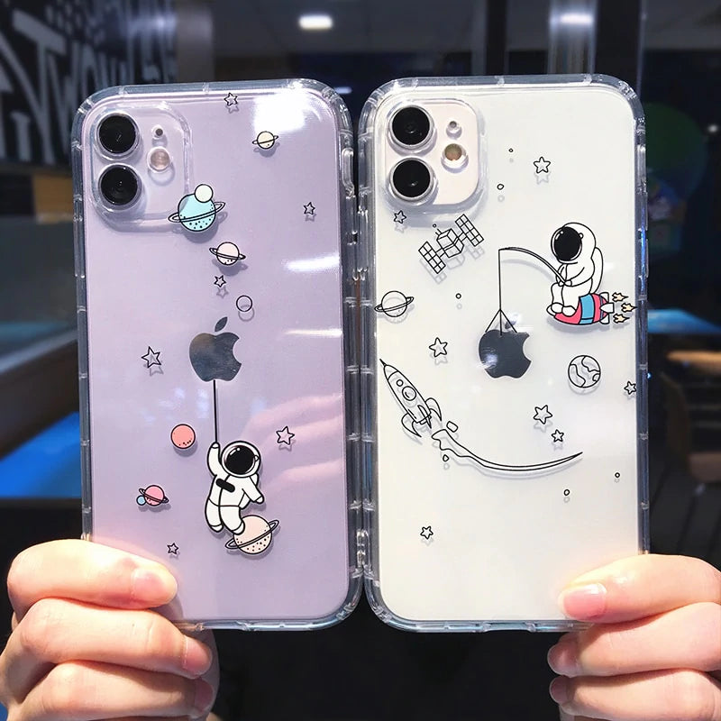 Hand Drawn Astronaut Series iPhone Cases