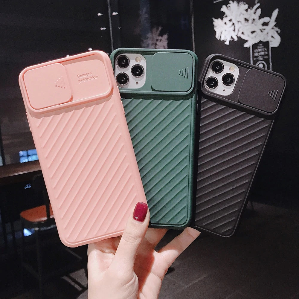 Stripe Slide Lens Protection Series iPhone Cases