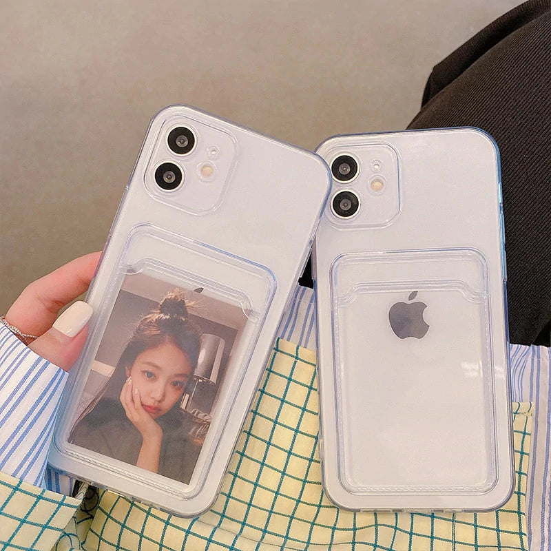 Transparent Wallet Card Holder Series iPhone Cases