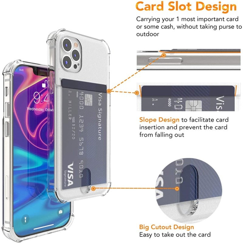 Colored Card Holder Series Phone Cases for iPhone 12 / 12 mini / 12 Pro / 12 Pro Max