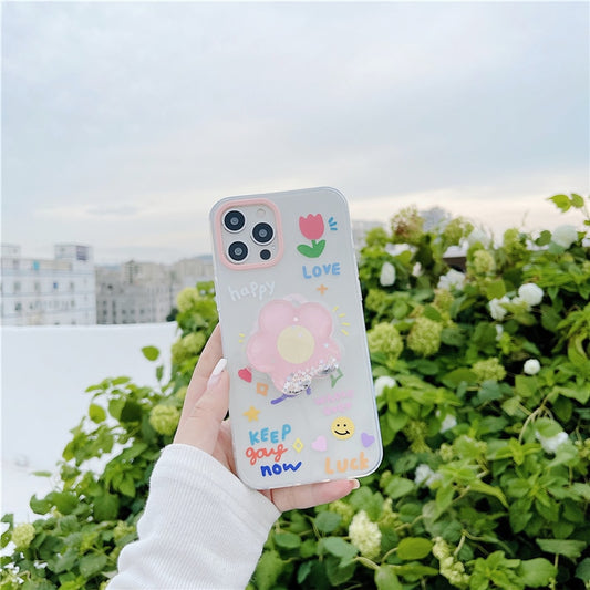 3D Flower Quicksand Series Phone Cases for iPhone 11 / 11 Pro / 11 Pro Max