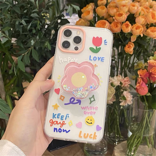 3D Flower Quicksand Series Phone Cases for iPhone 12 / 12 mini / 12 Pro / 12 Pro Max