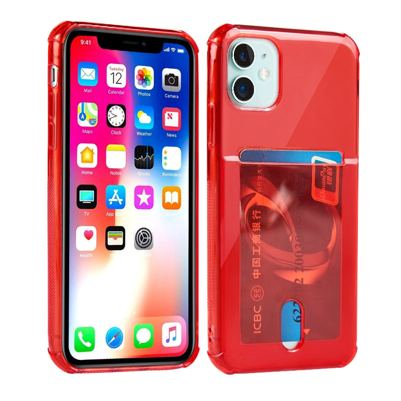 Colored Card Holder Series Phone Cases for iPhone 13 / 13 mini / 13 Pro / 13 Pro Max